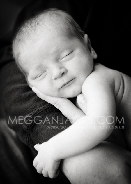 black and white newborn photographer
