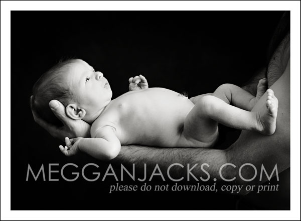 black and white newborn photography