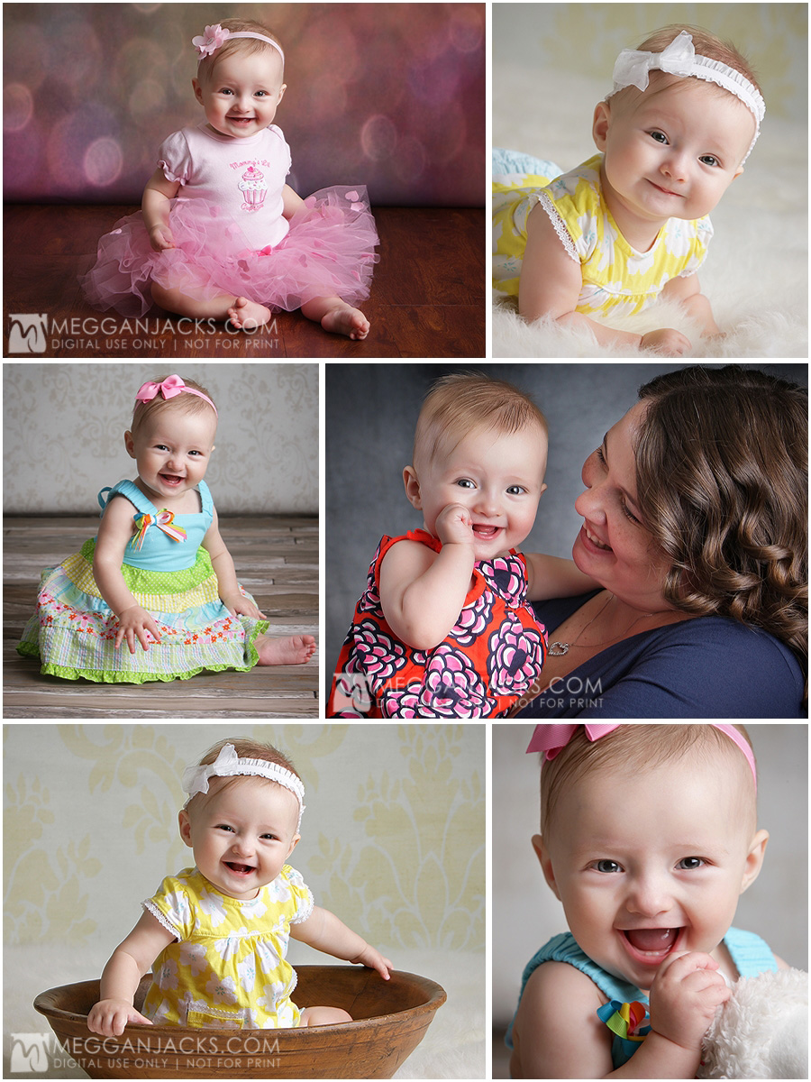 baby photographer, baby portraits, six month baby portraits, sitting up portrait milestone