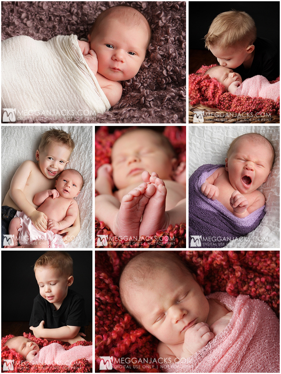 newborn portraits with toddler brother, phoenix newborn photographer, scottsdale newborn baby portraits