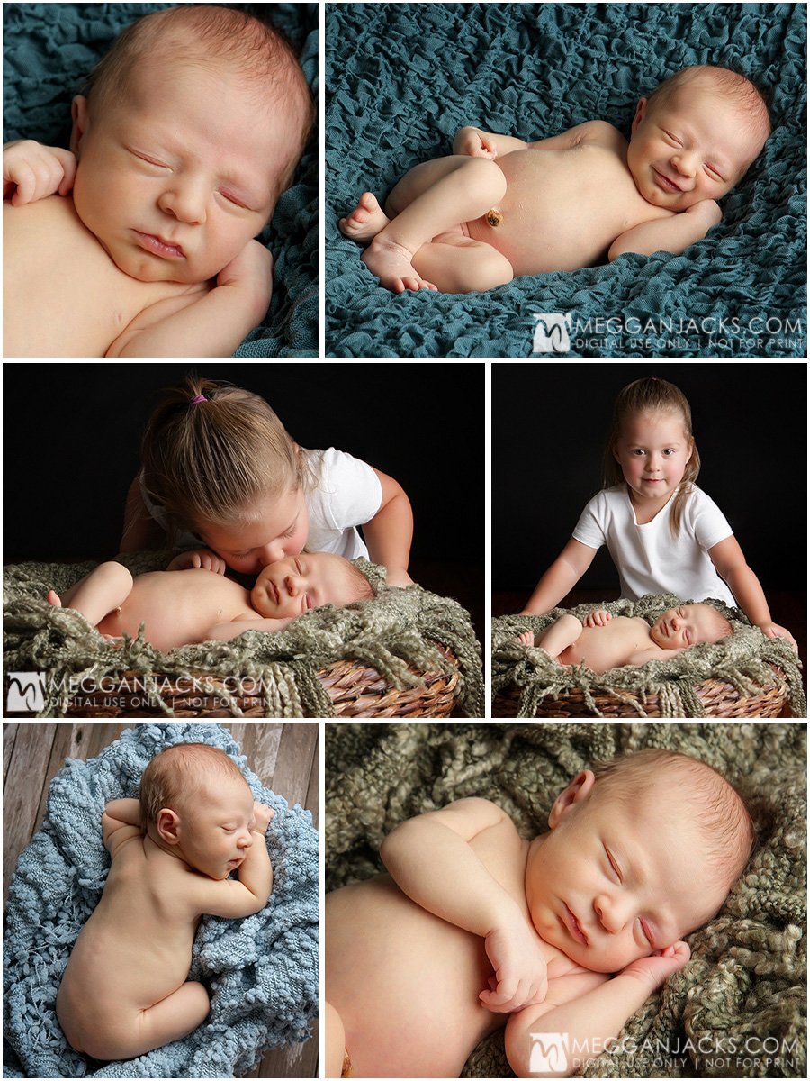 newborn portraits with older sibling; brother and sister newborn portraits, newborn photographer