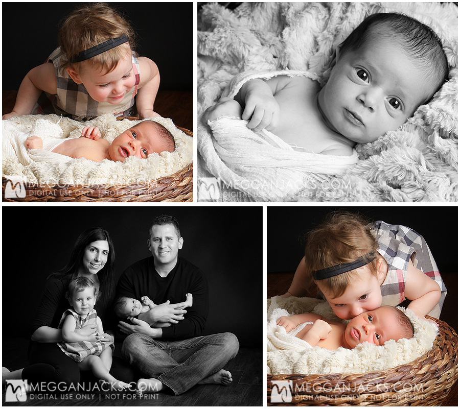 newborn family photography, newborn portraits with toddler sibling, 