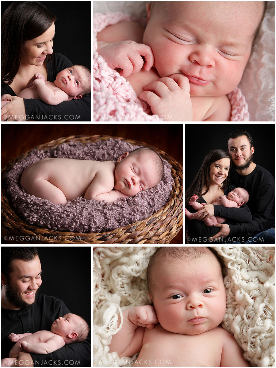 photos of a newborn taken in a portrait studio in phoenix arizona, newborn photos with parents