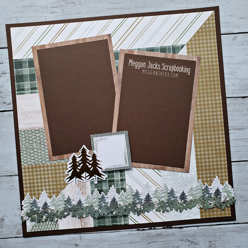 12x12 scrapbook page layout created with the Winter Woods Collection from Creative Memories