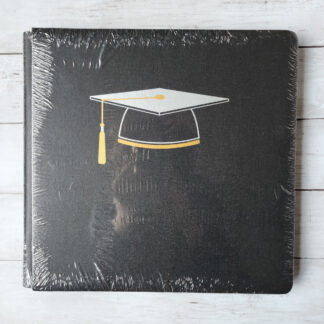 12 x 12 Ebony Black Graduation Cap Album