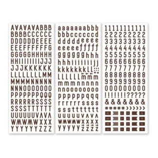 Brown Sans Serif ABC/123 Letter Stickers