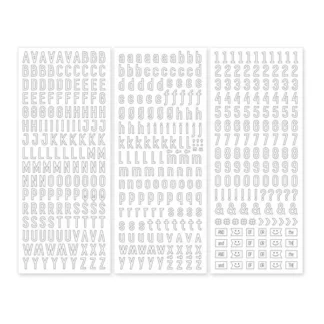 White Sans Serif ABC/123 Letter Stickers