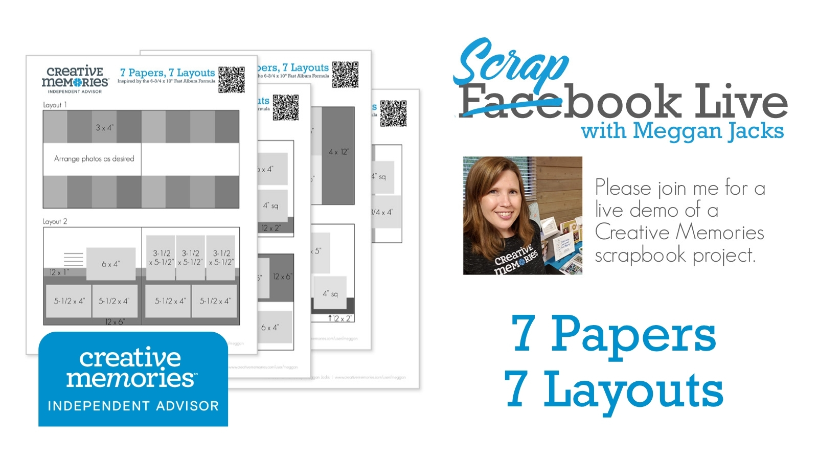 7 Papers, 7 12×12 Layouts – Scrapbook Live with Meggan