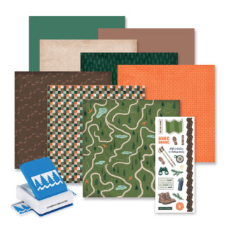 Hiking Memories Promo Bundle with Forest Shoreline Border Punch