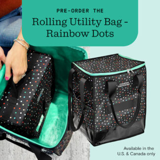 Rolling Utility Bag - Rainbow Dots