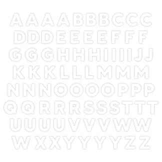 White ABC Embellishments