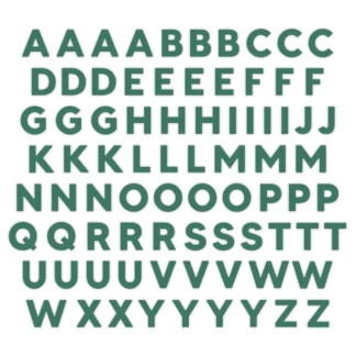 Green ABC Embellishments