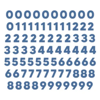 Blue Number Embellishments