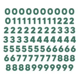 Green Number Embellishments
