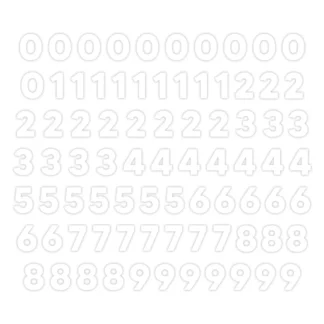 White Number Embellishments